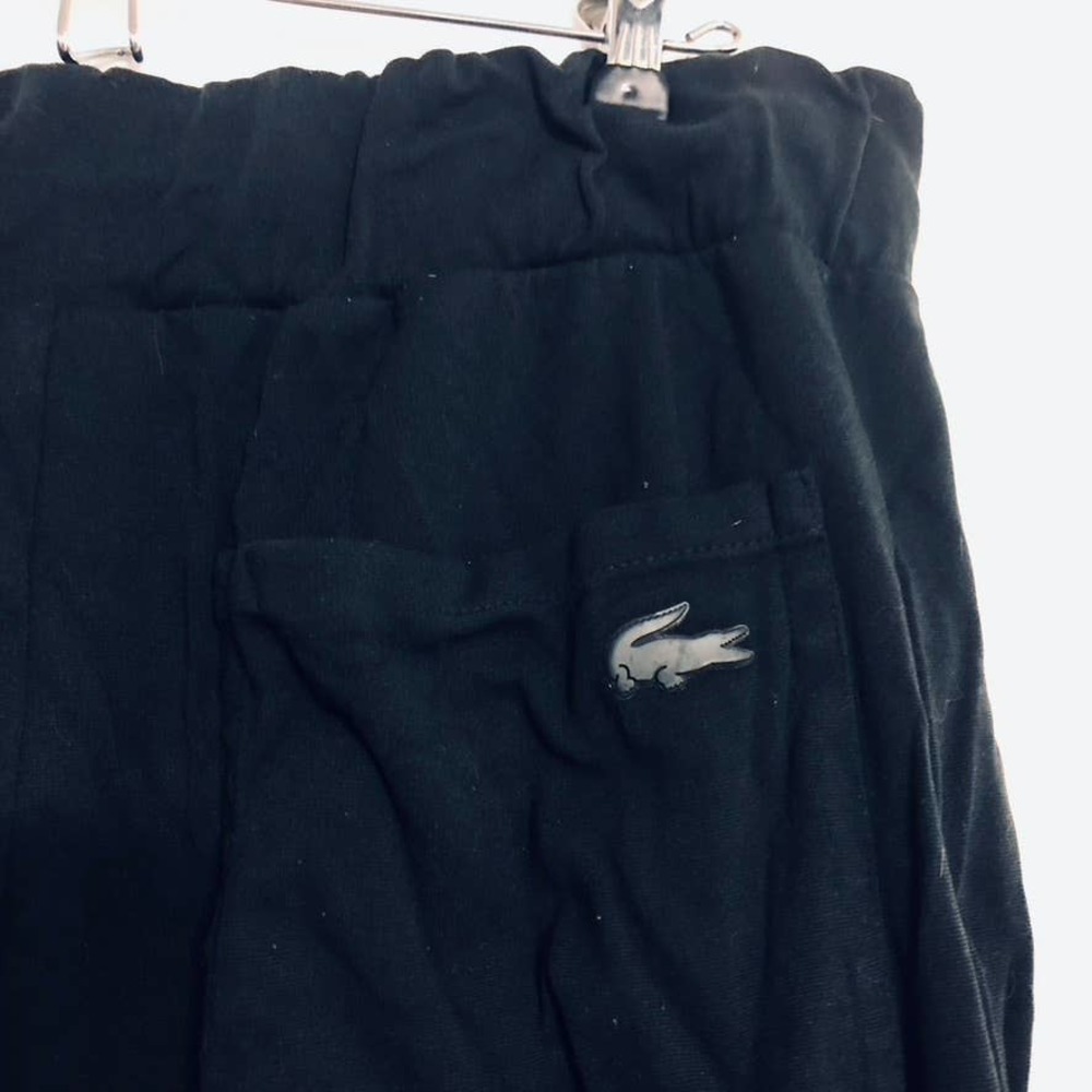 Lacoste Black Retro Jogger Sweatpants pockets classic retro preppy Euro sport 42